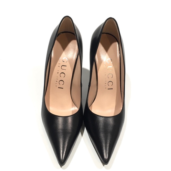 GUCCI GG STILETTOS LEATHER PUMPS -BLACK -WOMEN’S US 7.5 -NEW - Picture 7 of 10